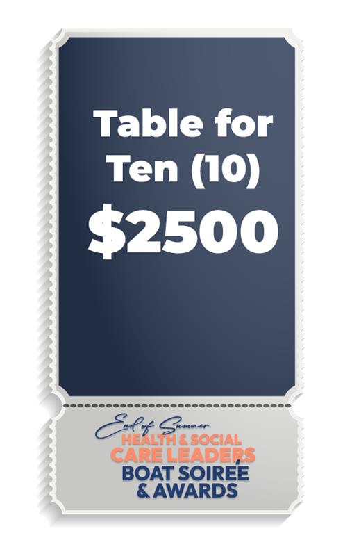 Table for 10.  $2500